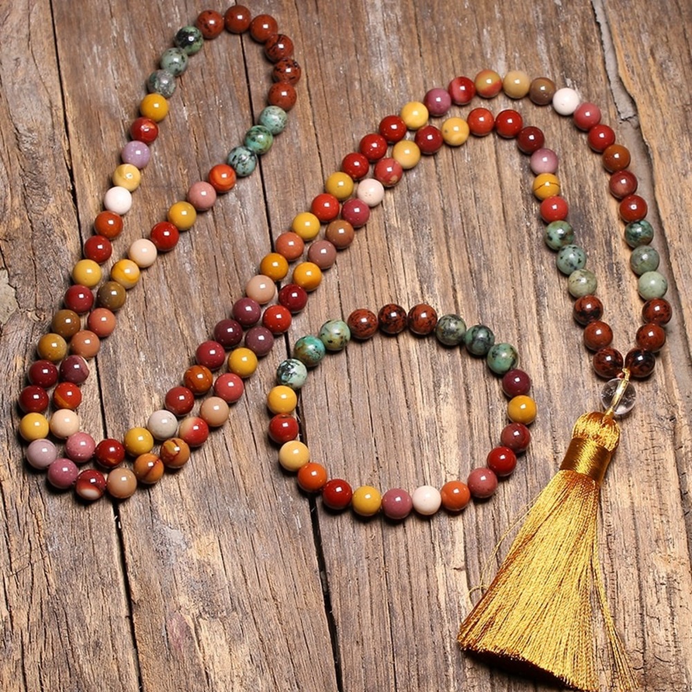 Mookaite Mala 108 gemstone necklace and bracelet - Picture 4 of 7